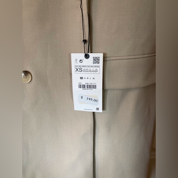 NWT Zara Double Breasted Dress Coat - Picture 4 of 9